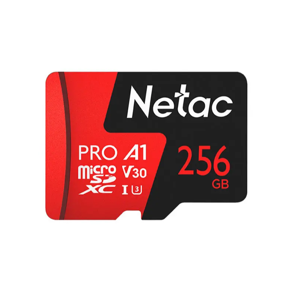 NT02P500PRO-256G-S მეხსიერების ბარათი,  P500 Extreme Pro, NETAC, 256GB მიკრო SD.