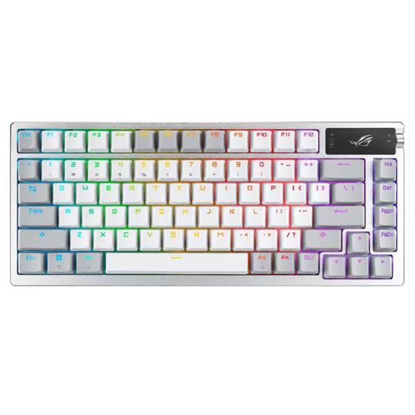 ASUS Keyboard mechanical ROG Azoth 81key, NX Red, USB-A/WL/BT, EN, RGB, white