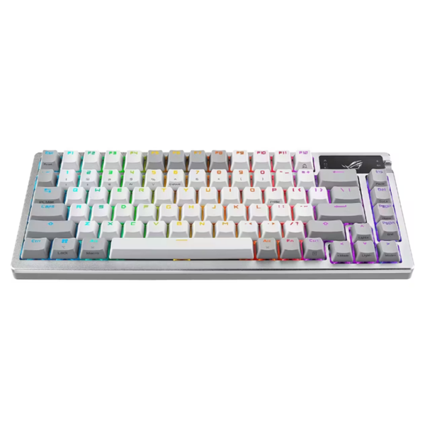 ASUS Keyboard mechanical ROG Azoth 81key, NX Red, USB-A/WL/BT, EN, RGB, white