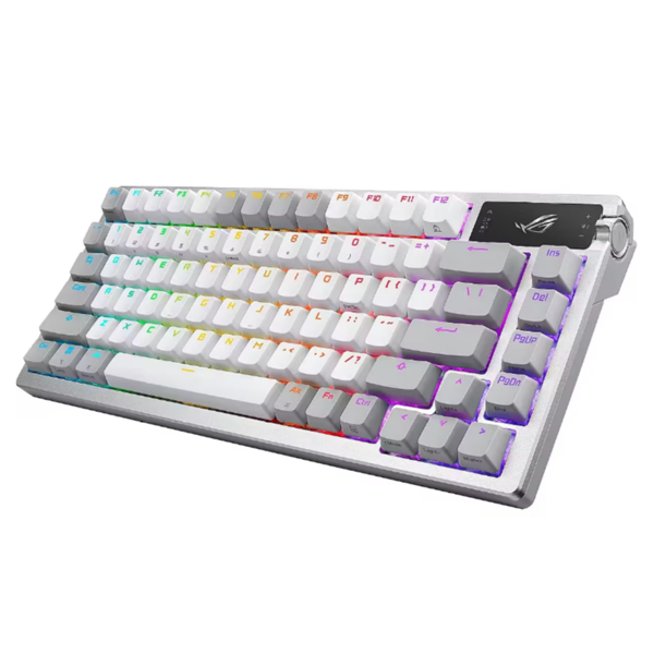ASUS Keyboard mechanical ROG Azoth 81key, NX Red, USB-A/WL/BT, EN, RGB, white