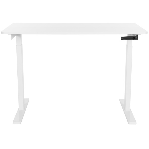 2E Computer Desk CE120W, height 72-120cm, manual mechanism, tabletop 120?60cm (white), metal base (white)