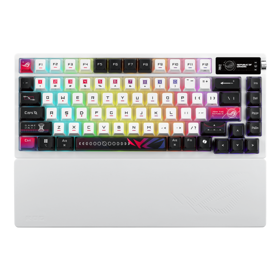 ASUS Keyboard mechanical ROG Azoth X 81key, NX Snow, USB-A/WL/BT, EN, RGB, white