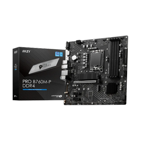 MSI Motherboard PRO B760M-P DDR4 s1700 B760 4xDDR4 M.2 HDMI DP D-Sub mATX