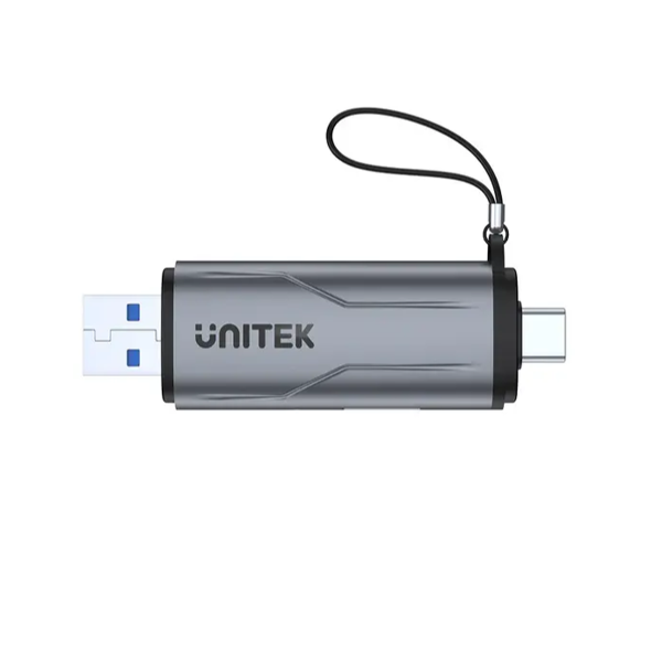 ბარათის წამკითხველი, R1010A, UNITEK, USB A/C to Micro SD/SD Card წამკითხავი. R1010A