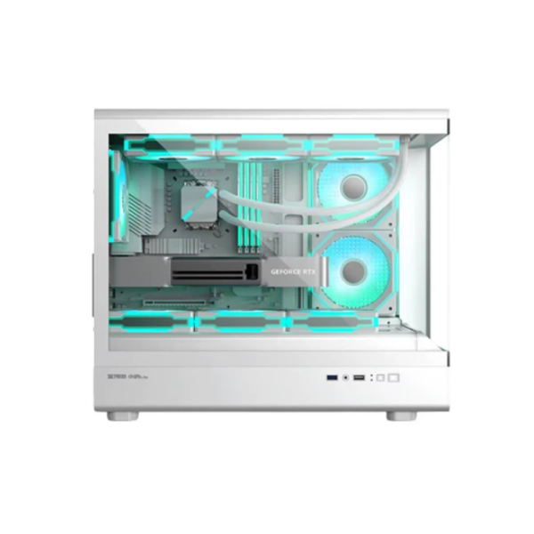 ქეისი: Golden Field Lantau Lite 360 6x120mm ARGB Fans Mid Tower White