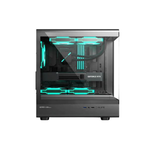 ქეისი: Golden Field Lantau Lite 360 6x120mm ARGB Fans Mid Tower Black
