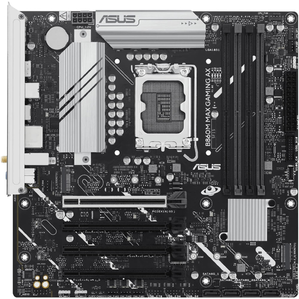 ASUS Motherboard B860M MAX GAMING AX s1851 B860 4xDDR5 M.2 DP USB Type-C Wi-Fi BT mATX