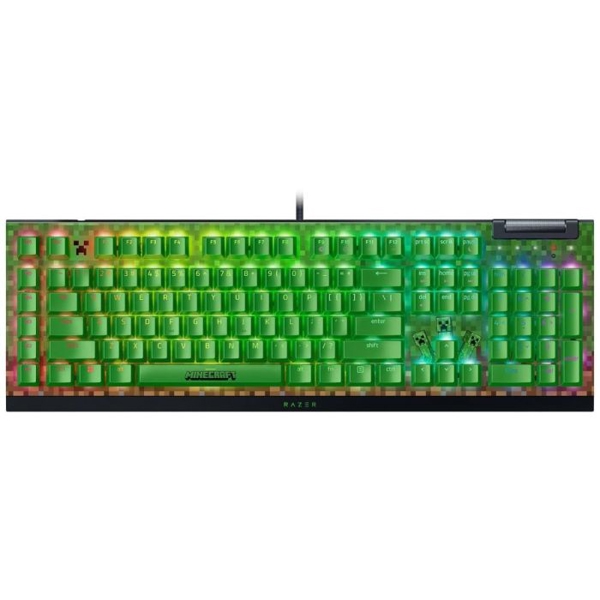 Razer Keyboard mechanical BlackWidow V4 X, 110key, Green Switch, USB-A, EN, RGB, Minecraft Ed.