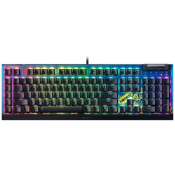 Razer Keyboard mechanical BlackWidow V4 X, 110key, Yellow Switch, USB-A, EN, RGB, Fortnite Ed.