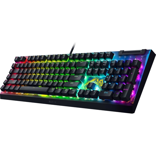 Razer Keyboard mechanical BlackWidow V4 X, 110key, Yellow Switch, USB-A, EN, RGB, Fortnite Ed.