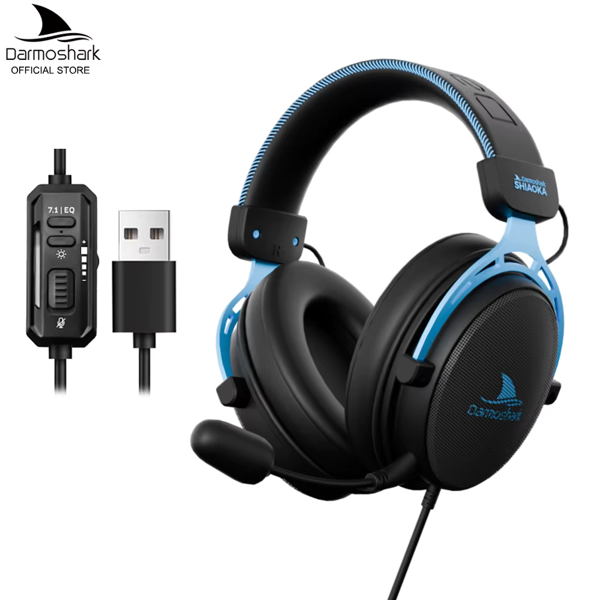 Darmoshark T3 Gaming Headphones Wired Headsets With Mic 7.1 Stereo Surround EQ Esports Game Movie Music Over-ear Earphones