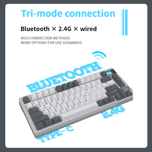 Darmoshark K8 Trio-mode Mechanical RGB gaming Keyboard White