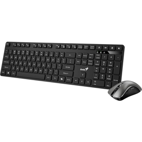კლავიატურა, KM-8216S, Genius, Wireless Slim  კლავიატურა + მაუსი, შავი (Black).