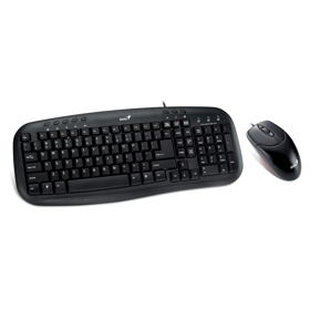 კლავიატურა, Smart KM-200, Genius, Wired Slim Keyboard + Mouse შავი (Black).