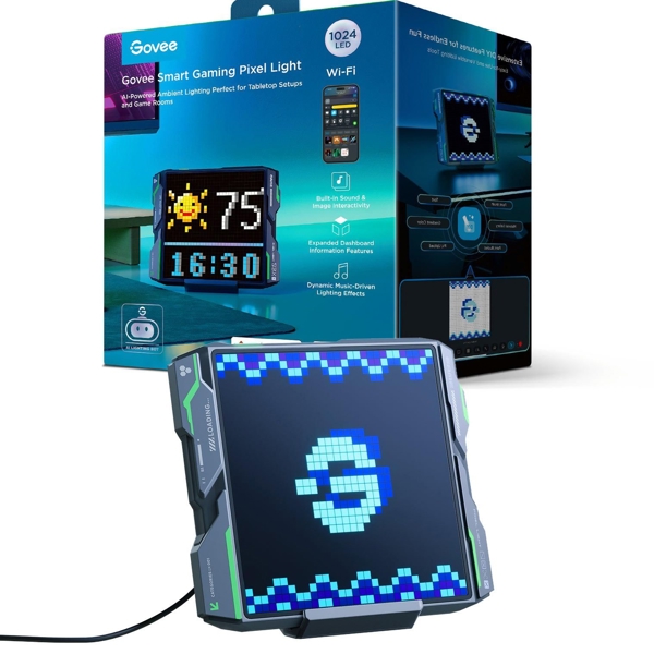 Govee H8630 LED Gaming Pixel Light 32x32 Pixels, RGBIC, WI-FI/Bluetooth, сірий