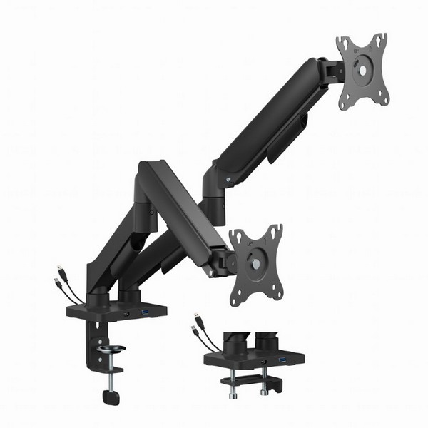 მონიტორის საკიდი Gembird Double Monitor Mounting Arm With USB Ports 17"-32"(MA-DA2U-01)