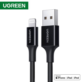 USB კაბელი UGREEN US155 (80822), MFi, USB to Lightning, 1m, Black