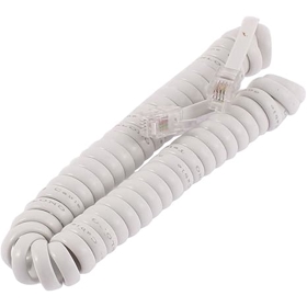 Telephone Handset Receiver Cord Phone Coil Cable 4P4C - white