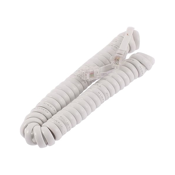 Telephone Handset Receiver Cord Phone Coil Cable 4P4C - white