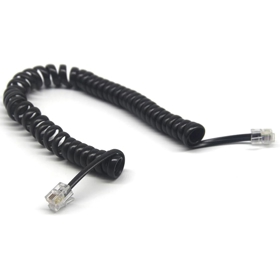 Telephone Handset Receiver Cord Phone Coil Cable 4P4C - Black