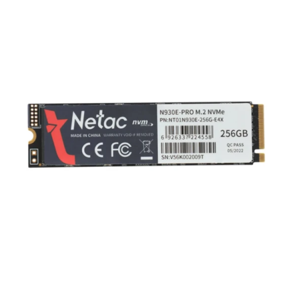 მყარი დისკი N930E Pro NETAC 256GB PCIe Gen 3 x4 M.2 2280 NVMe 1.3 SSD , NT01N930E-256G-E4X, 3D NAND  R/W up to 2040/1270MB/s