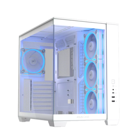 ASUS A32 PLUS Case, без БЖ, 1xUSB3.2, 1xUSB Type-C, Tempered Glass side, ARGB, ATX, White 90DC00S3-B19000
