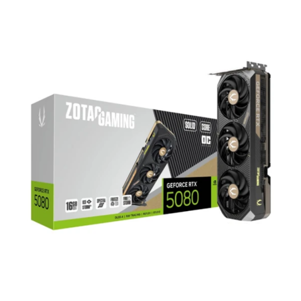 ვიდეო დაფა: Zotac GAMING GeForce RTX5080 SOLID CORE OC 16GB 256-Bit GDDR7 - ZT-B50800J2-10P