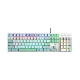 კლავიატურა: AULA S500 Zoned RGB Wired Mechanical Gaming Keyboard Dark Green/Light Green/White (Blue switch)