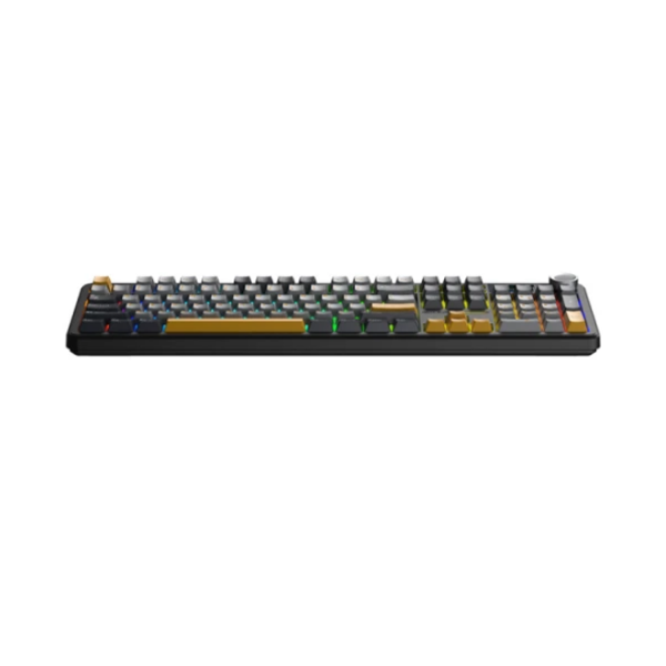 კლავიატურა: AULA F108 PRO Tri-Mode RGB Mechanical Keyboard Gray/Yellow (Reaper Switch)