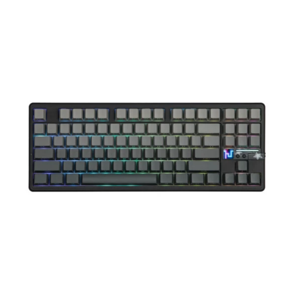კლავიატურა: AULA F87 PRO V2 Tri-Mode RGB Mechanical Keyboard Black/Gradient Grey (Gray Wood Switch V4)