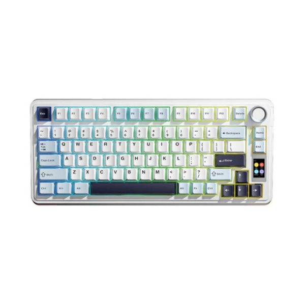 კლავიატურა: AULA S75 PRO RGB Mechanical Keyboard White case, Light Blue/White/Black-Purple (Seiya Switch)