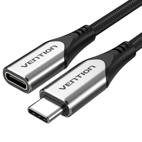 TVENTION TABHD Cotton Braided USB-C 3.1 Extension Cable  0.5M Gray