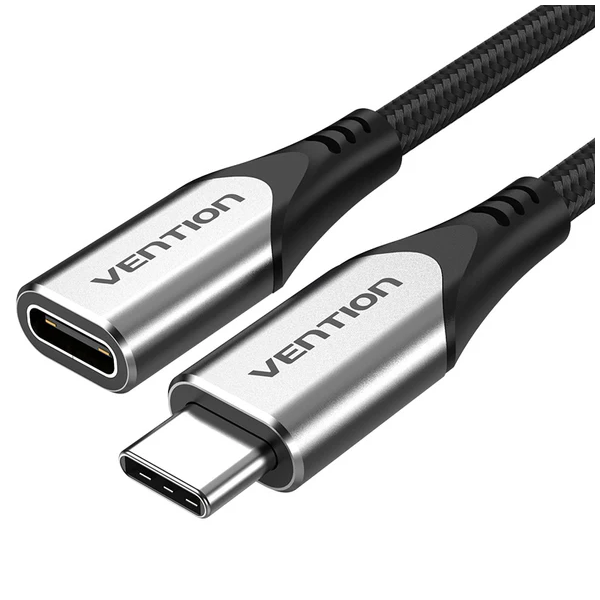 TVENTION TABHD Cotton Braided USB-C 3.1 Extension Cable  0.5M Gray