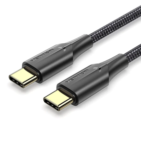 VENTION TAUBI Nylon Braided USB 2.0 C Male to C Male 3A Cable 3M Black LED Type