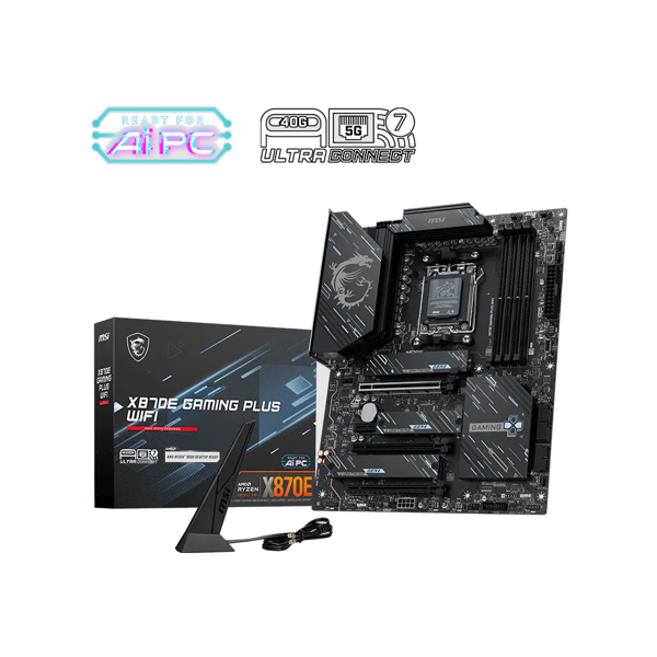 MSI Motherboard X870E GAMING PLUS WIFI sAM5 X870E 4xDDR5 M.2 HDMI WiFi BT ATX