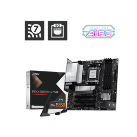 MSI Motherboard PRO B850M-P WIFI sAM5 B850 4xDDR5 M.2 HDMI DP Wi-Fi BT mATX