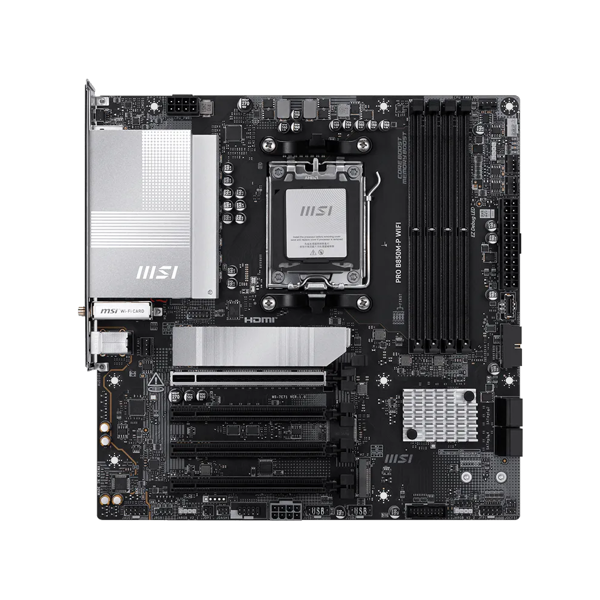 MSI Motherboard PRO B850M-P WIFI sAM5 B850 4xDDR5 M.2 HDMI DP Wi-Fi BT mATX
