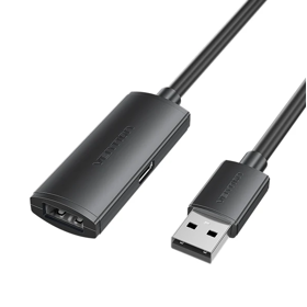 VENTION CBKBS USB 2.0 Type-A Male to Type-A Female Active Extension Cable 25M Black