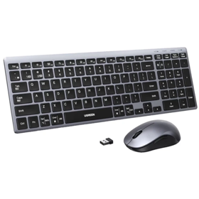 კლავიატურა+მაუსი UGREEN MK552 (85513), Wireless, USB, Bluetooth, Keyboard And Mouse, Grey