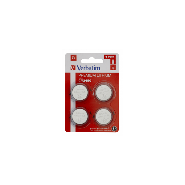 CR2430 Battery Lithium 3V 4 Pack (049534) Verbatim 023942495345