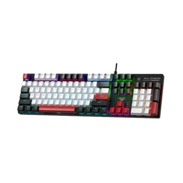 კლავიატურა: AULA S500 Zoned RGB Wired Mechanical Gaming Keyboard Black/White/Red (Blue switch)