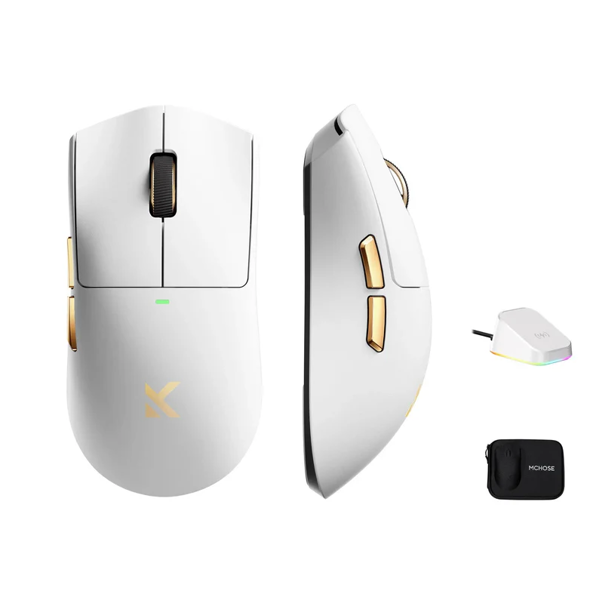 Mouse MCHOSE K7 Ultra, USB-A/WL/BT, 8k, White God