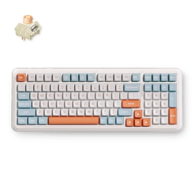 keyboard MCHOSE K99 V2, Icy Creamsicle, USB-A/WL/BT, RGB, Horizon Orange