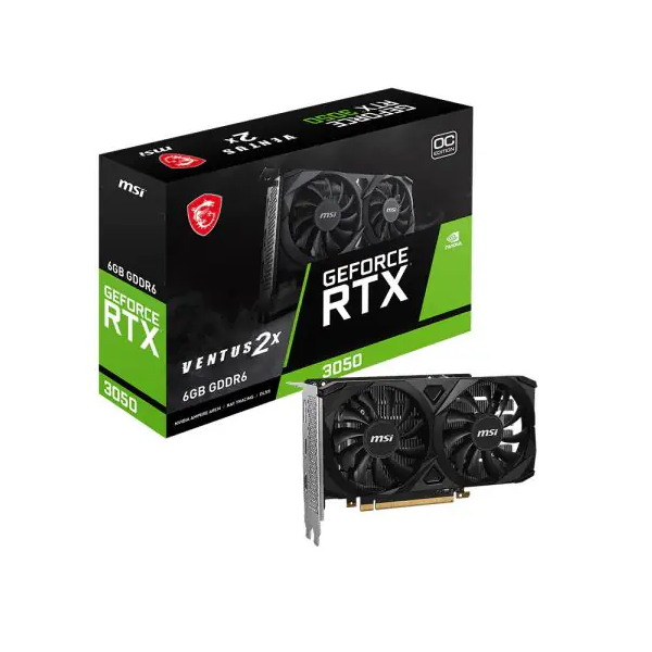 ვიდეო ბარათი MSI GeForce RTX 3050 VENTUS 2X E OC 6GB GDDR6(912-V812-056)