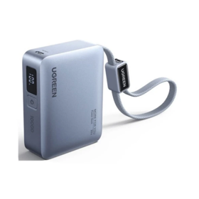 პორტატული დამტენი UGREEN PB584 (75173B), 10000mAh, Type-C, USB, Fast Charging Power Bank With Type-C Cable, Blue