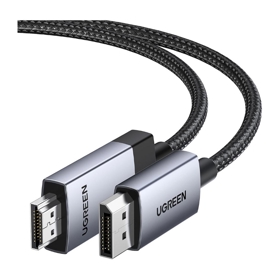 ვიდეო კაბელი UGREEN DP119 (25491), 4K, DisplayPort to HDMI, 3m, Grey/Black