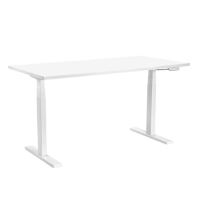 2E Computer Desk CE150W, height 62-128cm, electric motor, tabletop 150 75cm (white), metal base (white)