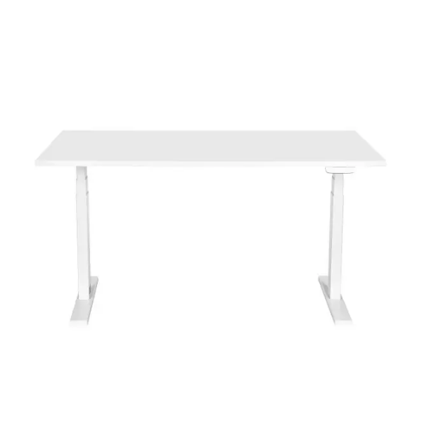 2E Computer Desk CE150W, height 62-128cm, electric motor, tabletop 150 75cm (white), metal base (white)
