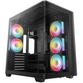 ქეისი, CG590U 5F, DEEPCOOL, Sleek-Showcase-ATX-Case-with-5-ARGB-PWM-Fans, Black.