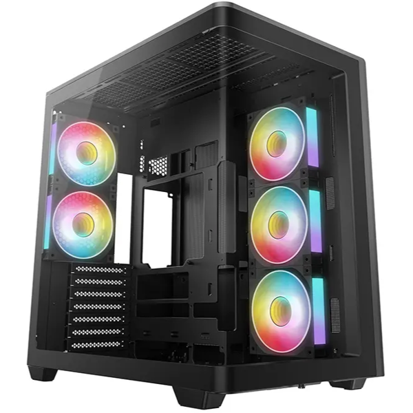 ქეისი, CG590U 5F, DEEPCOOL, Sleek-Showcase-ATX-Case-with-5-ARGB-PWM-Fans, Black.